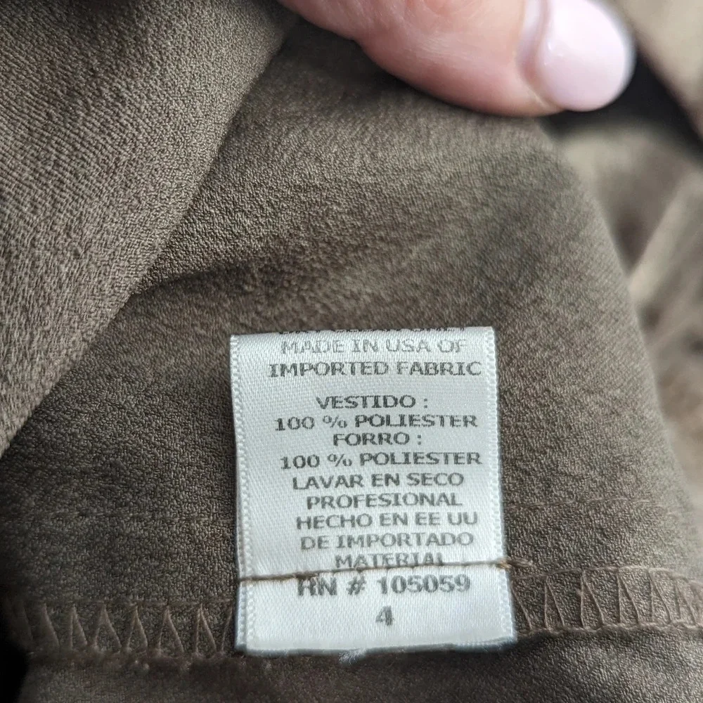 Xscape By Joanna Chen Ruffle Metallic Bronze Bodycon Formal Dress Size 4 - Picture 7 of 12